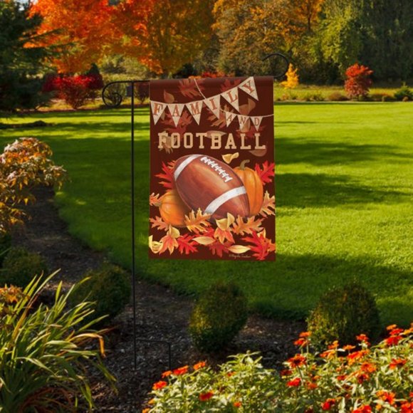 2 Flags Family Football Fall House Flag PLUS Garden FLAG Autumn Leaves - Picture 5 of 7